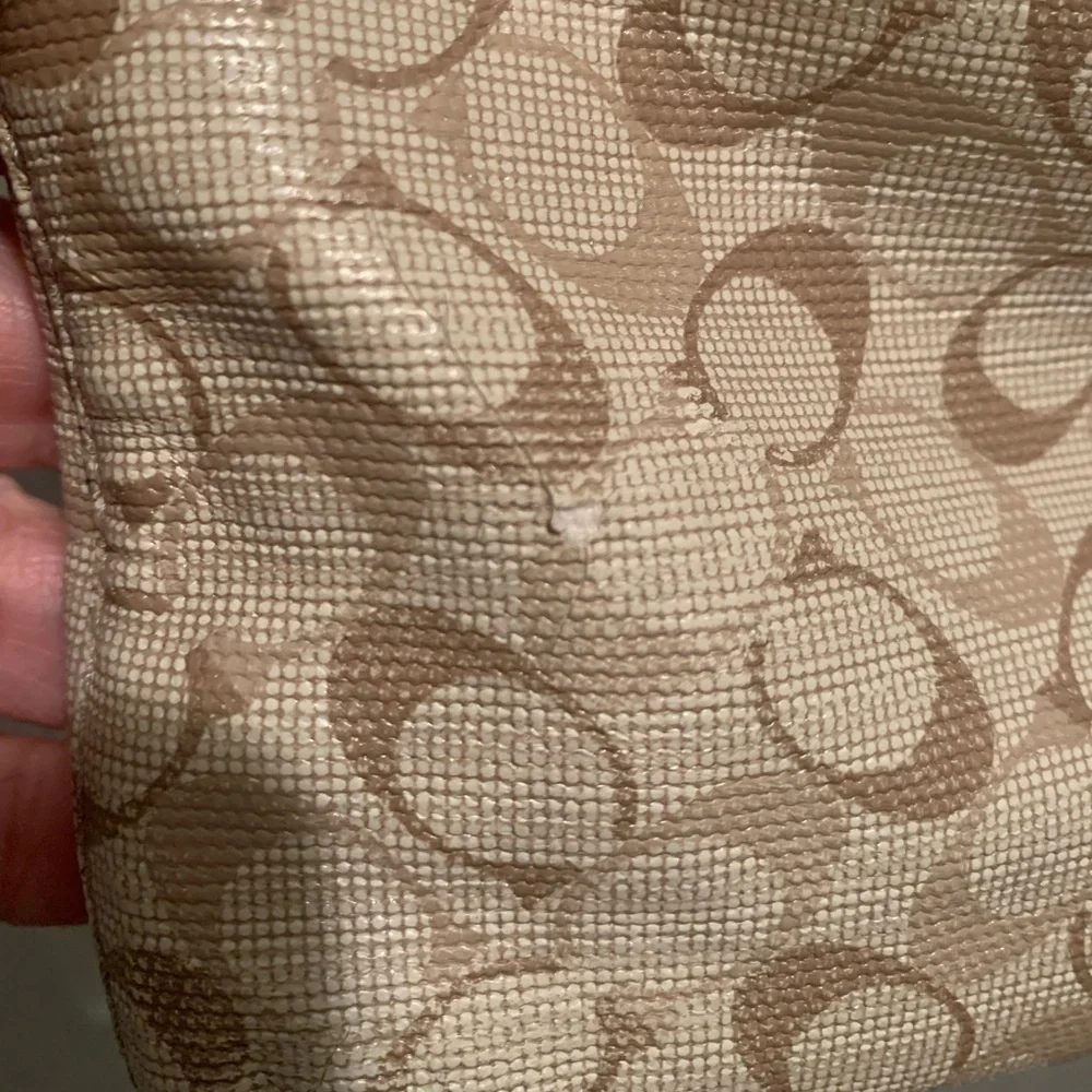 COACH Bias File Bag Crossbody Coated Canvas #17120 Signature C's Khaki/Toffee